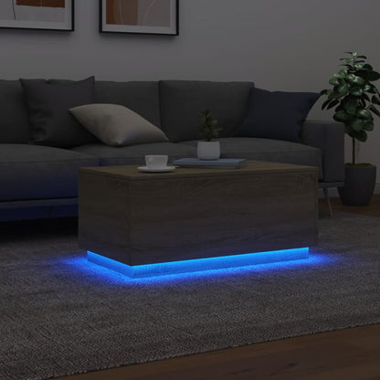 Mesa de centro com luzes LED 90x50x40 cm carvalho sonoma