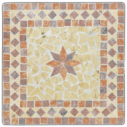 Mesa de bistrô em mosaico 60x60x74 cm cerâmica terracota