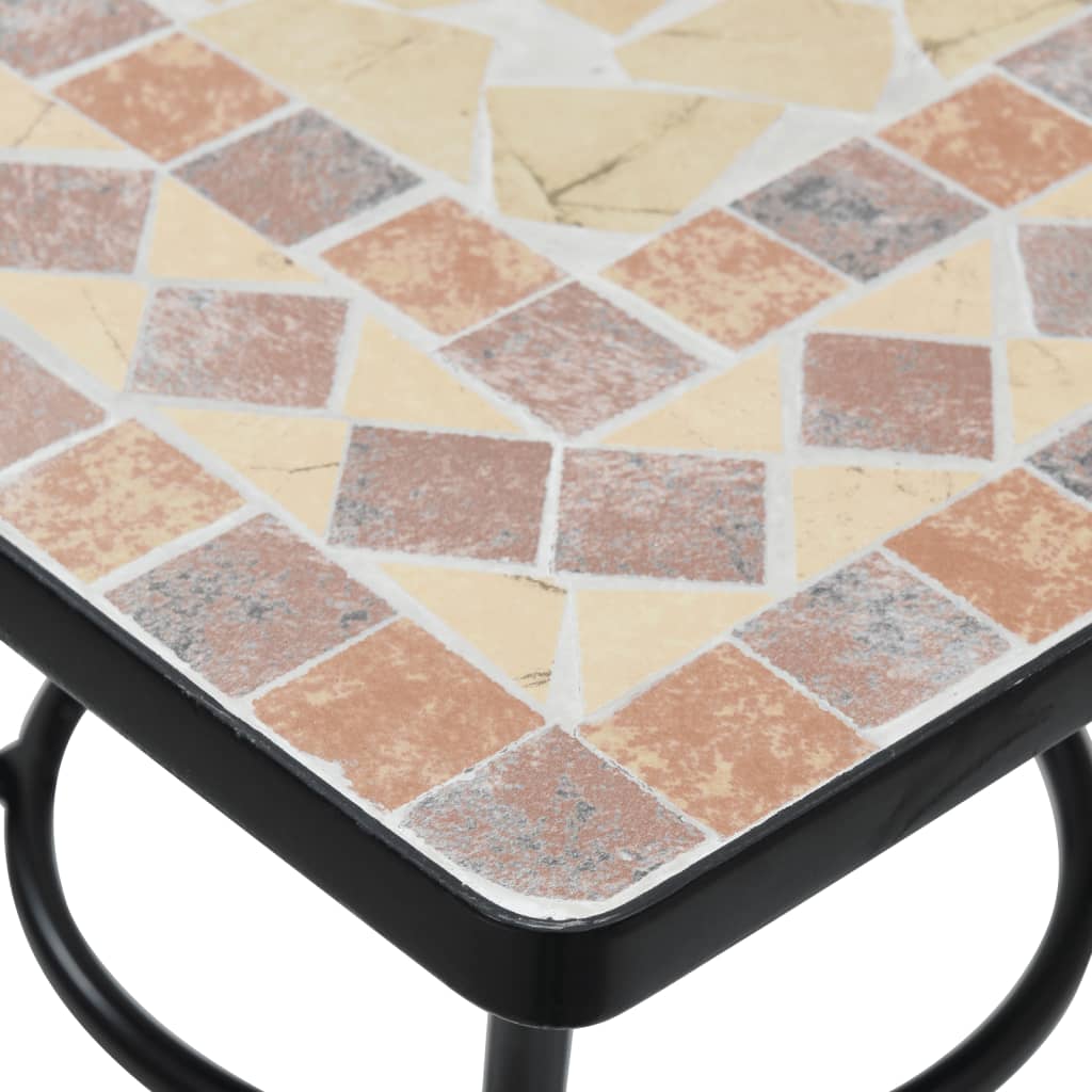 Mesa de bistrô em mosaico 60x60x74 cm cerâmica terracota