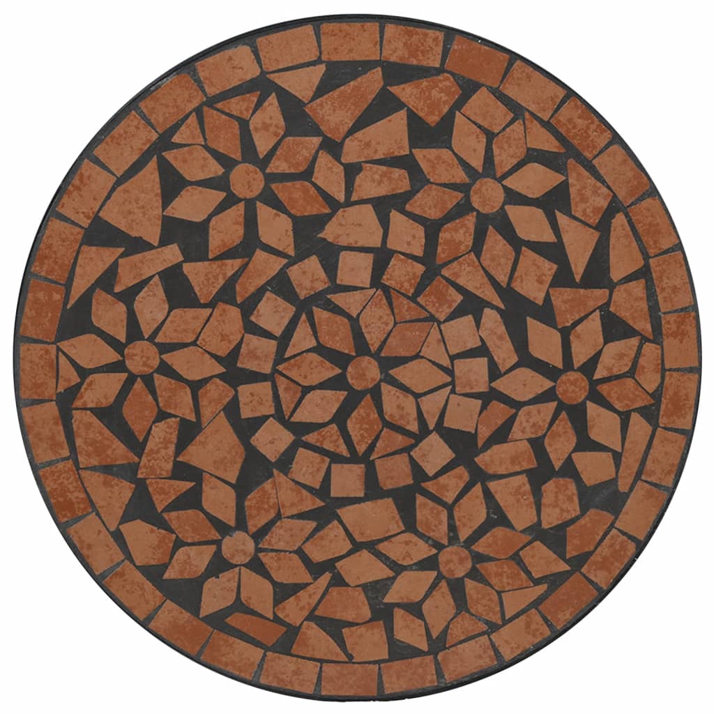 Mesa de bistrô em mosaico Ø50x70 cm cerâmica terracota