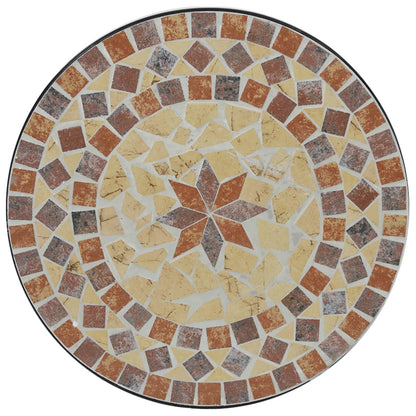 Mesa de bistrô em mosaico Ø50x70 cm cerâmica terracota e branco