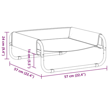 Cama para cães elevada tecido oxford e aço antracite