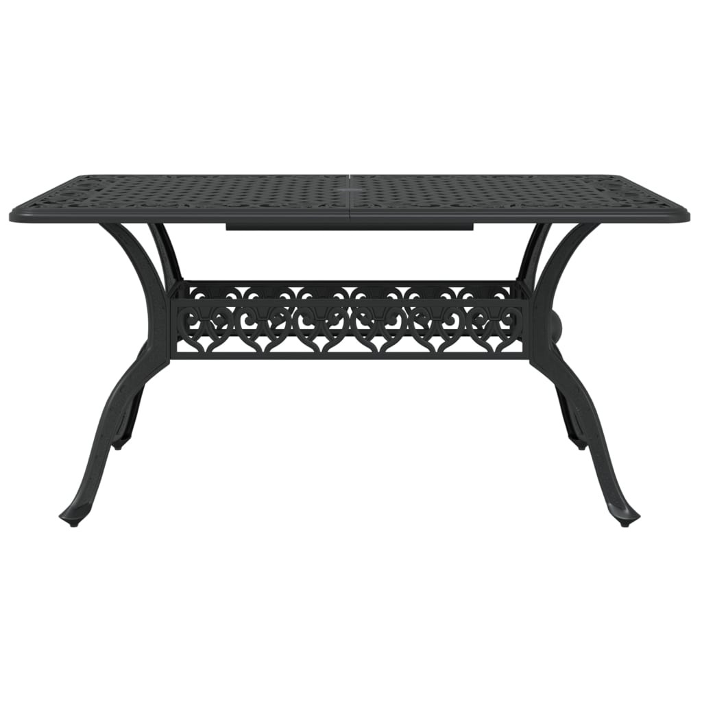 Mesa de jardim 150x90x72 cm alumínio fundido preto