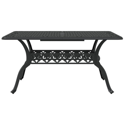 Mesa de jardim 150x90x72 cm alumínio fundido preto