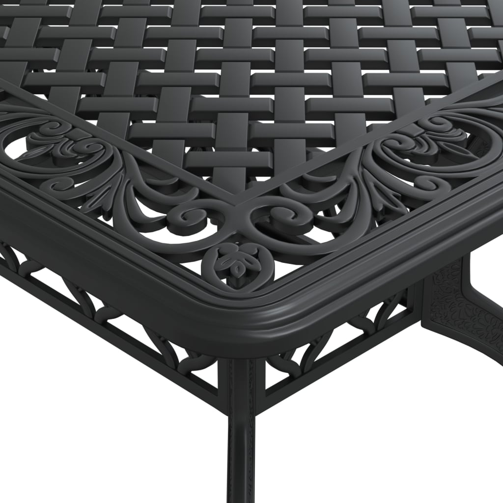 Mesa de jardim 150x90x72 cm alumínio fundido preto