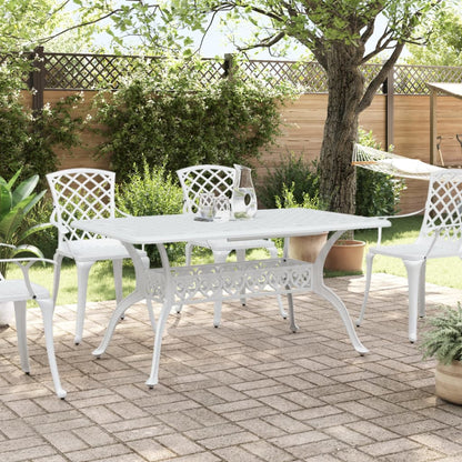 Mesa de jardim 150x90x72 cm alumínio fundido branco