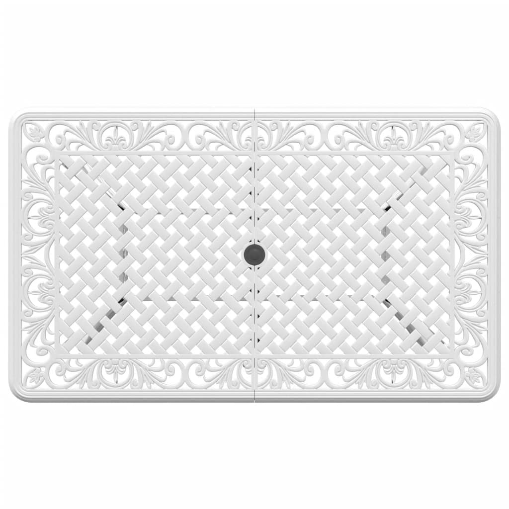 Mesa de jardim 150x90x72 cm alumínio fundido branco