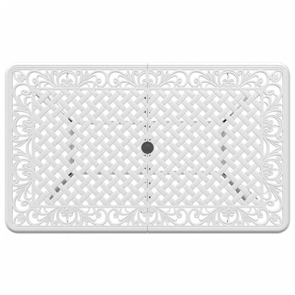 Mesa de jardim 150x90x72 cm alumínio fundido branco