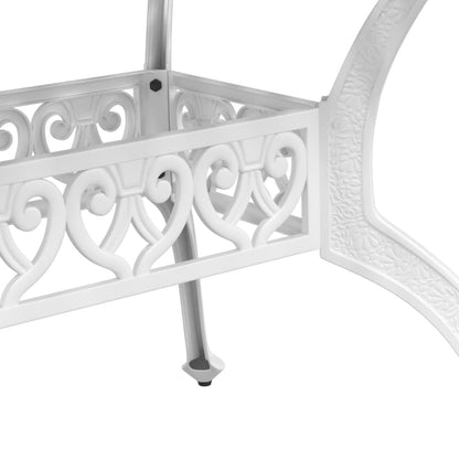 Mesa de jardim 150x90x72 cm alumínio fundido branco