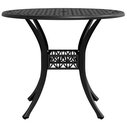 Mesa de jardim Ø90x75 cm alumínio fundido preto