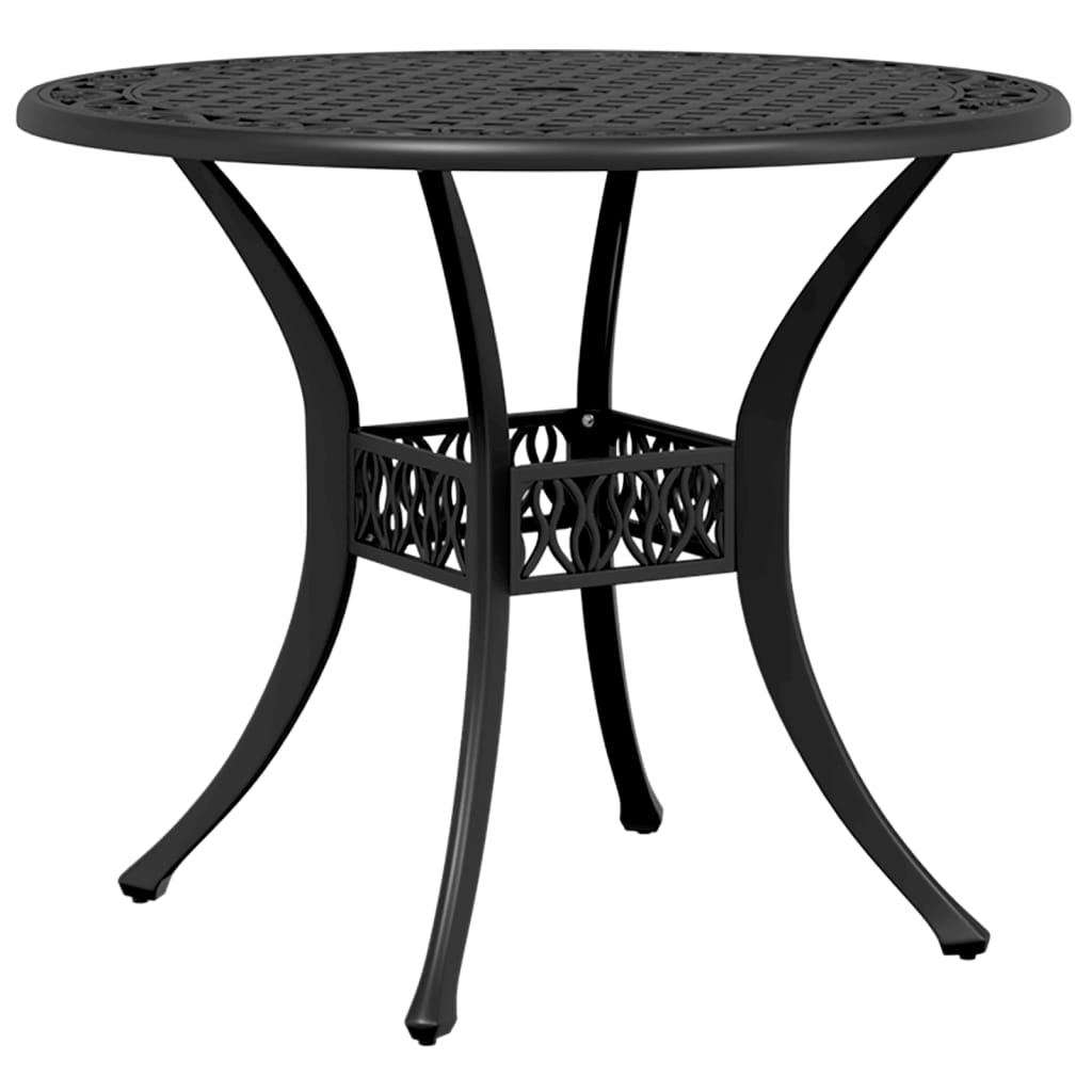 Mesa de jardim Ø90x75 cm alumínio fundido preto