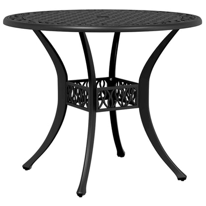 Mesa de jardim Ø90x75 cm alumínio fundido preto