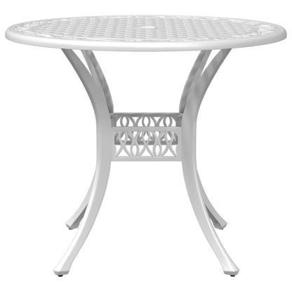 Mesa de jardim Ø90x75 cm alumínio fundido branco