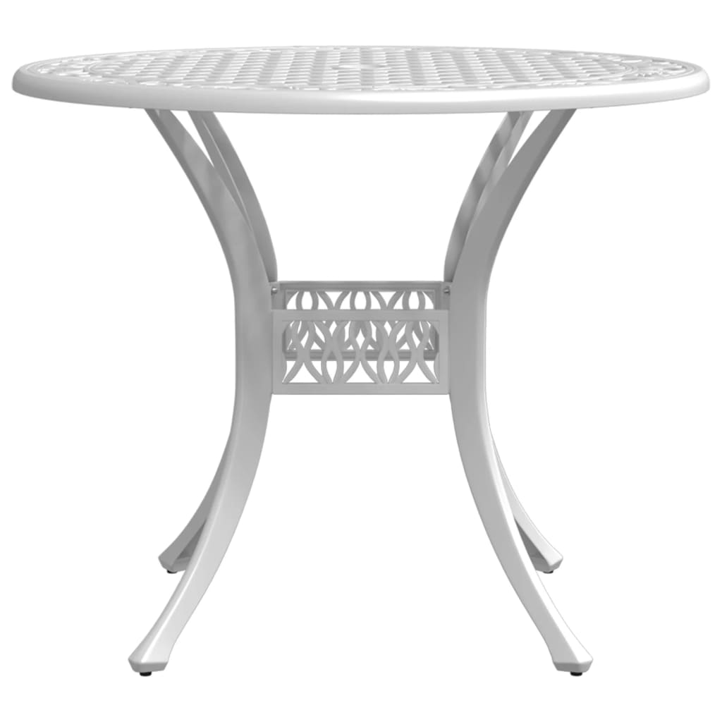 Mesa de jardim Ø90x75 cm alumínio fundido branco