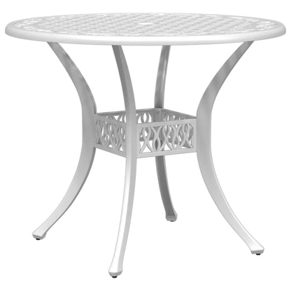 Mesa de jardim Ø90x75 cm alumínio fundido branco