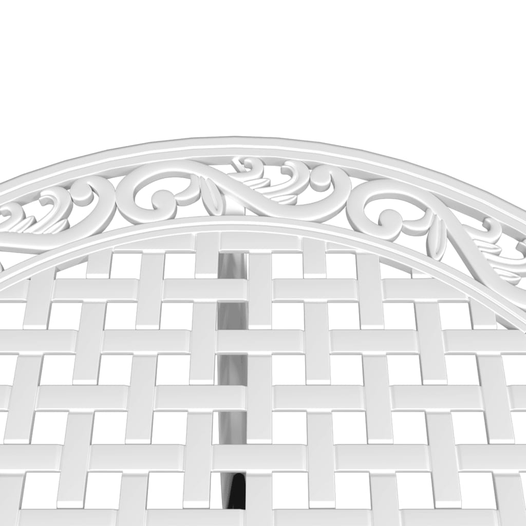 Mesa de jardim Ø90x75 cm alumínio fundido branco