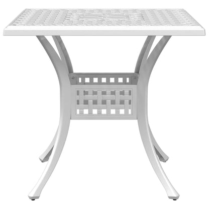 Mesa de jardim 80x80x75 cm alumínio fundido branco