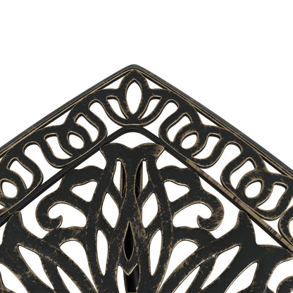 Mesa de jardim 53x53x53 cm alumínio fundido bronze