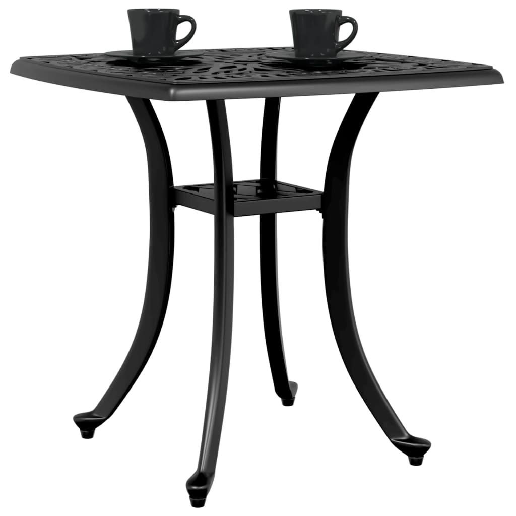 Mesa de jardim 53x53x53 cm alumínio fundido preto