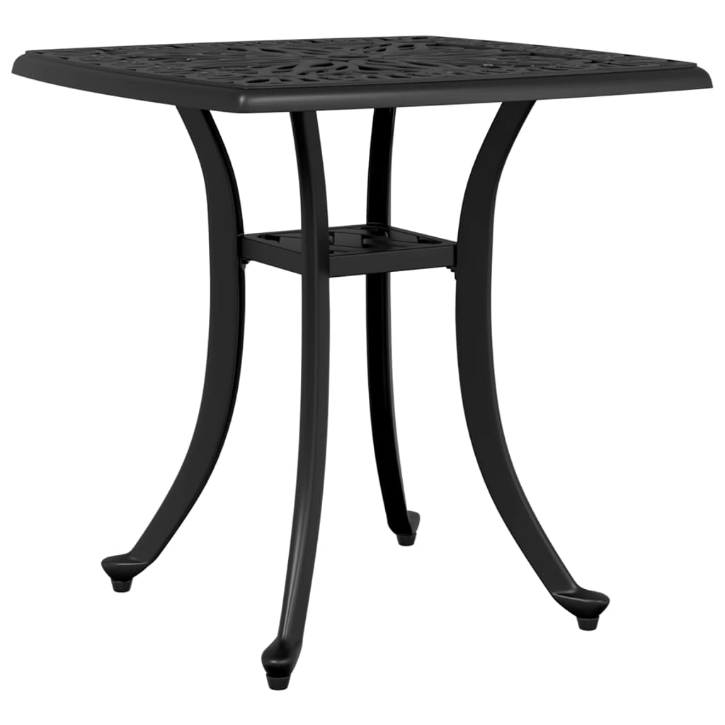 Mesa de jardim 53x53x53 cm alumínio fundido preto