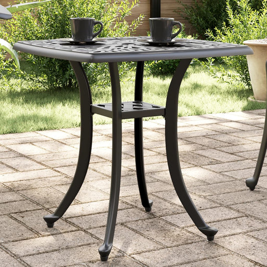 Mesa de jardim 53x53x53 cm alumínio fundido preto