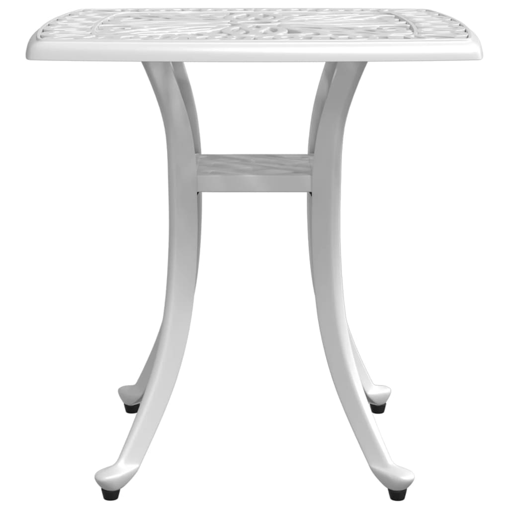 Mesa de jardim 53x53x53 cm alumínio fundido branco