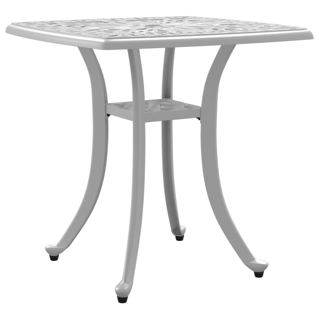 Mesa de jardim 53x53x53 cm alumínio fundido branco