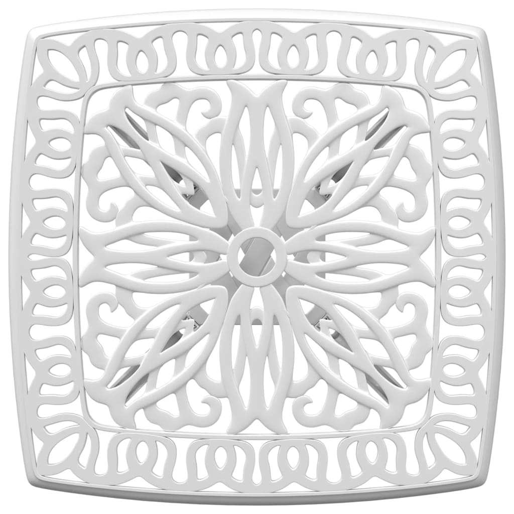 Mesa de jardim 53x53x53 cm alumínio fundido branco