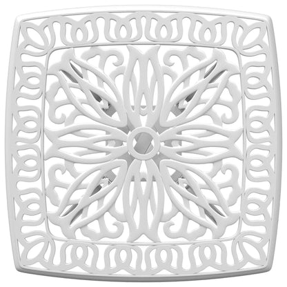 Mesa de jardim 53x53x53 cm alumínio fundido branco