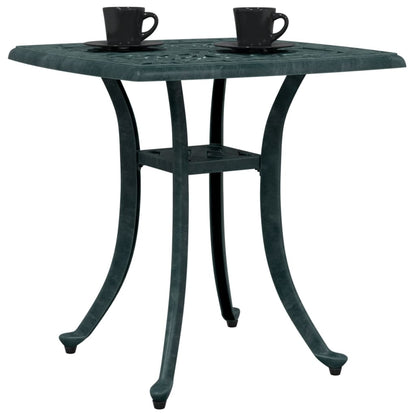 Mesa de jardim 53x53x53 cm alumínio fundido verde