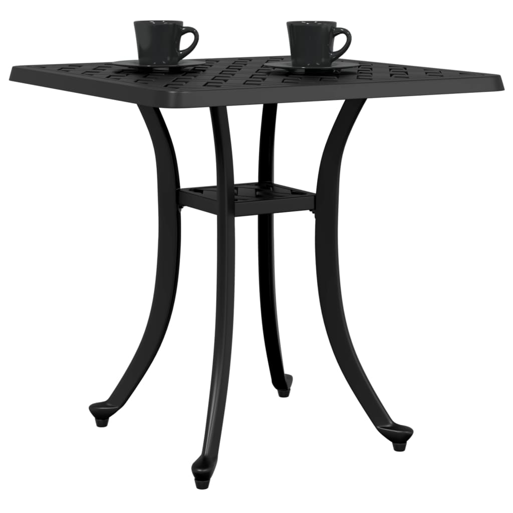 Mesa de jardim 53x53x53 cm alumínio fundido preto