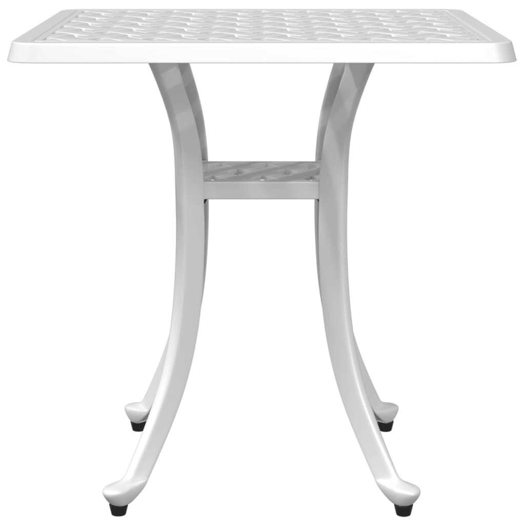 Mesa de jardim 53x53x53 cm alumínio fundido branco