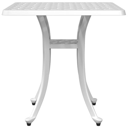 Mesa de jardim 53x53x53 cm alumínio fundido branco