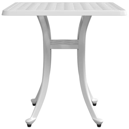 Mesa de jardim 53x53x53 cm alumínio fundido branco