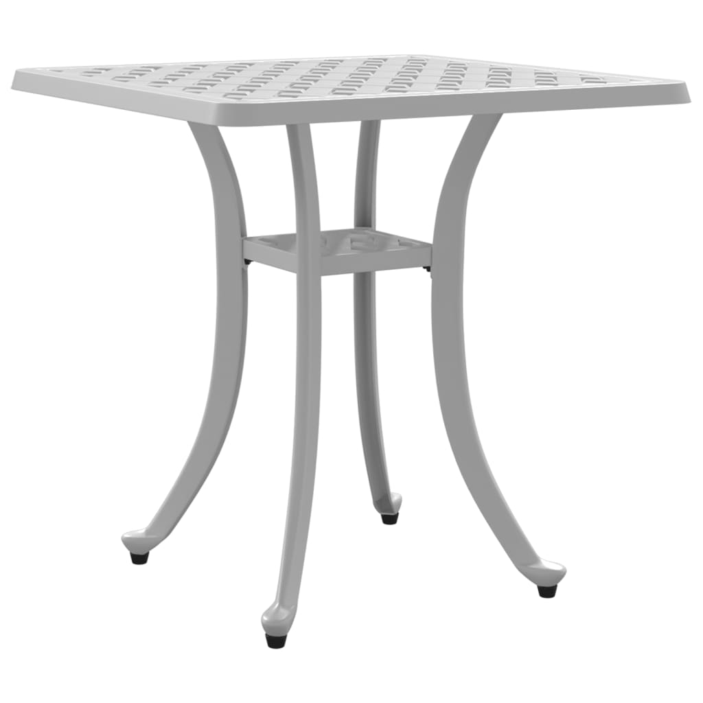 Mesa de jardim 53x53x53 cm alumínio fundido branco