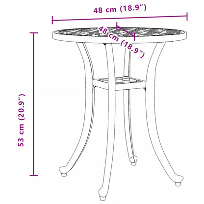 Mesa de jardim Ø48x53 cm alumínio fundido preto