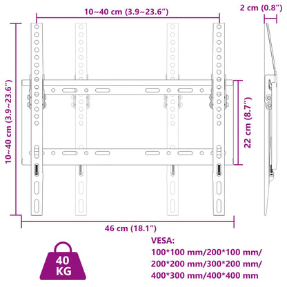 Suporte de parede p/ TV ecrãs de 26-63" Max VESA 400x400mm 40kg