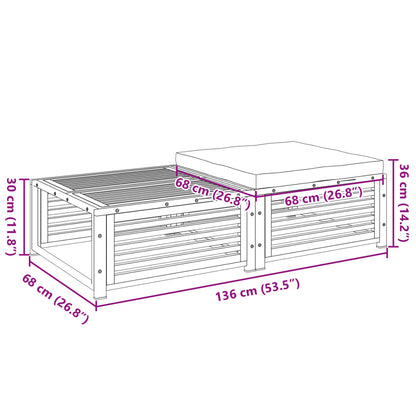 Mesa de jardim com banco madeira de acácia maciça