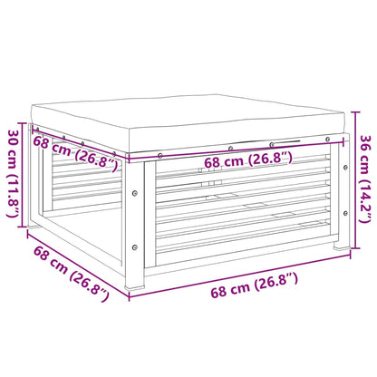 Banco de jardim com almofadão 68x68x30 cm acácia maciça