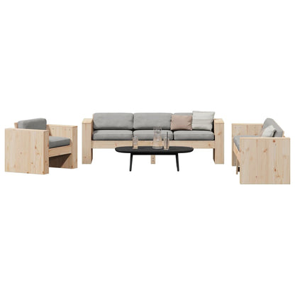 2 pcs conjunto lounge de jardim madeira de pinho maciça