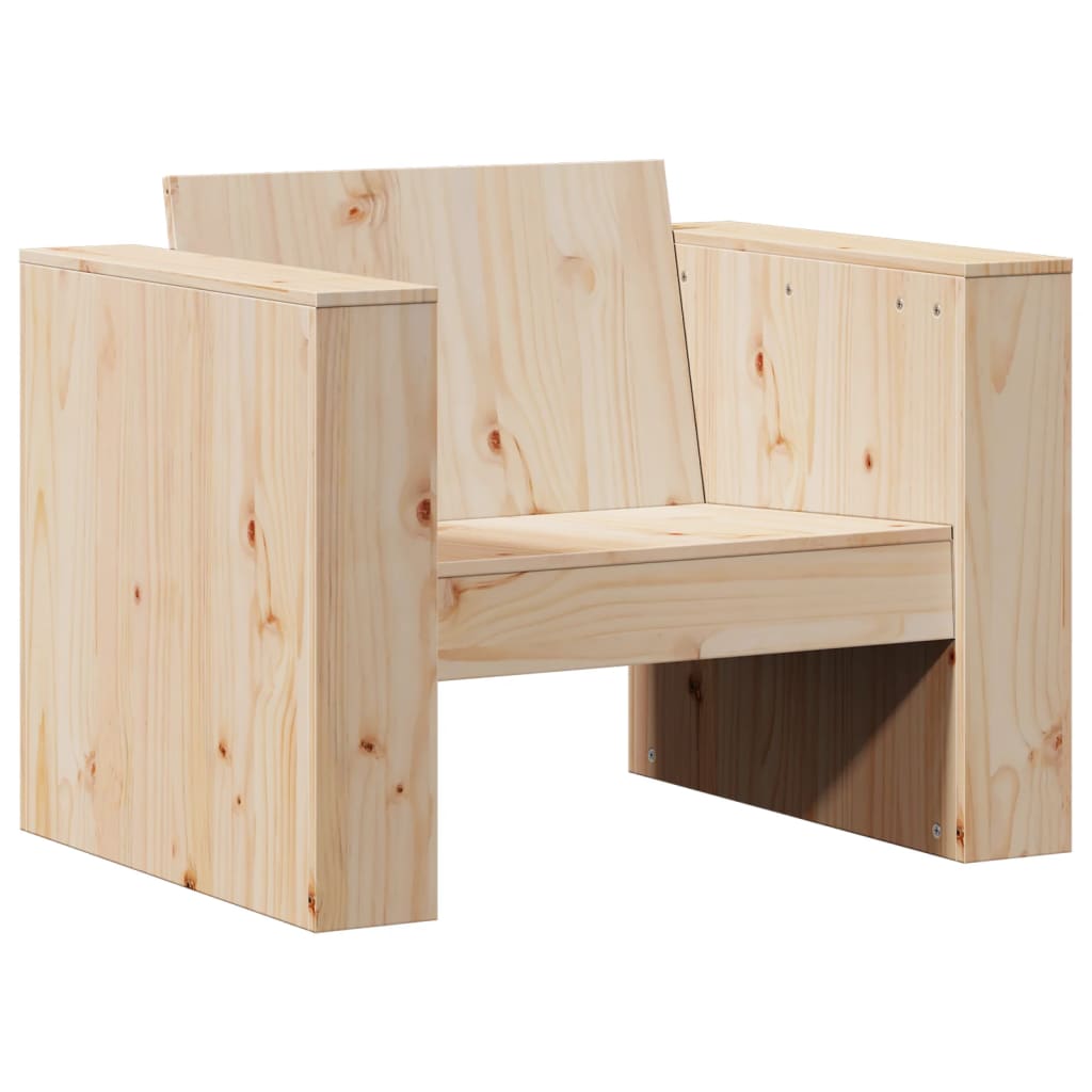 2 pcs conjunto lounge de jardim madeira de pinho maciça