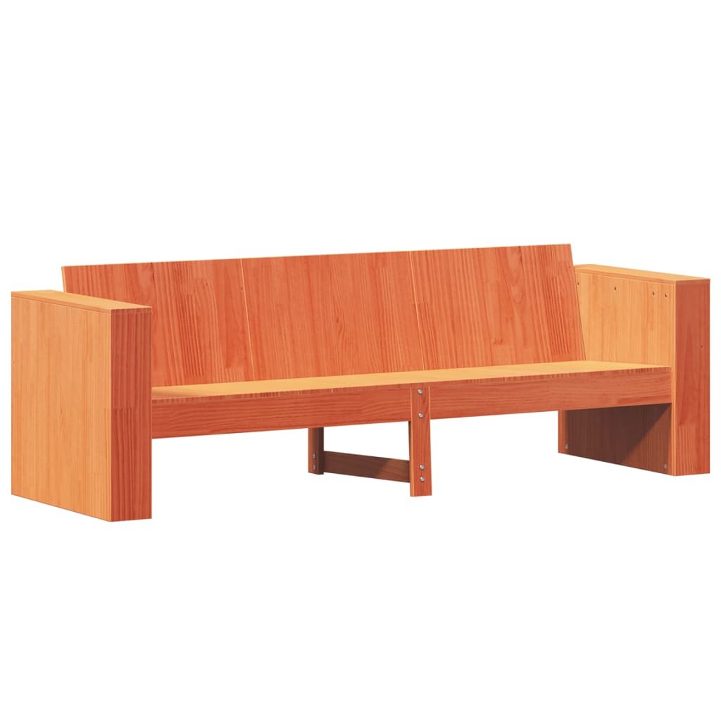 2 pcs conjunto lounge de jardim pinho maciço castanho-mel