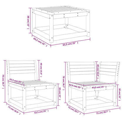 4 pcs conjunto lounge de jardim madeira de pinho impregnada