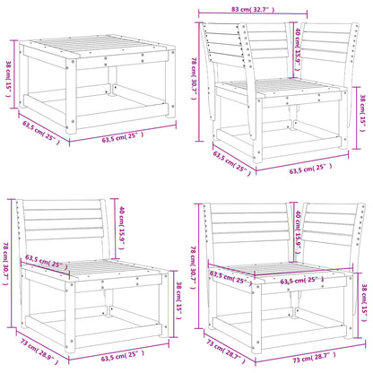 8 pcs conjunto lounge de jardim pinho maciço castanho-mel