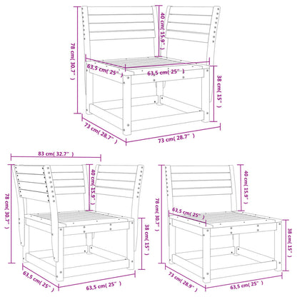 5 pcs conjunto de sofás para jardim madeira de pinho impregnada