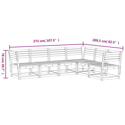 6 pcs conjunto sofás de jardim madeira de douglas maciça