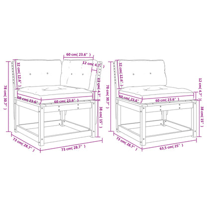 6 pcs conjunto sofás de jardim c/ almofadões pinho impregnado