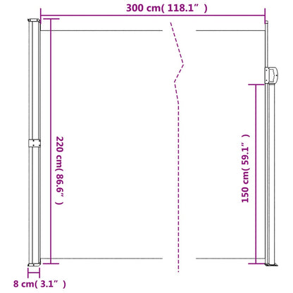 Toldo lateral retrátil 220x300 cm vermelho