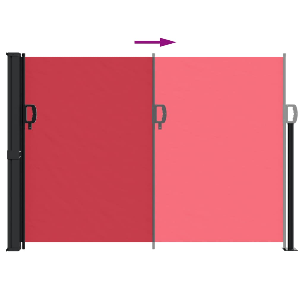 Toldo lateral retrátil 140x500 cm vermelho