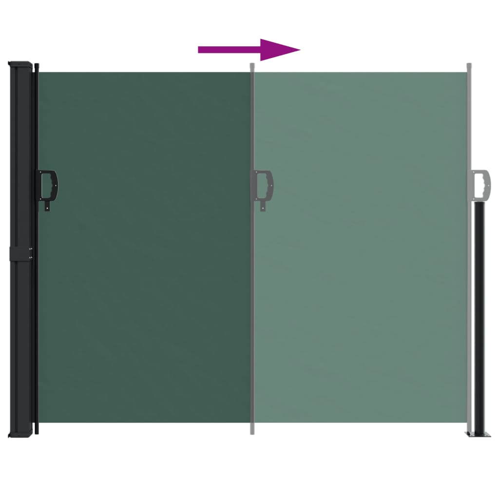 Toldo lateral retrátil 160x500 cm verde-escuro